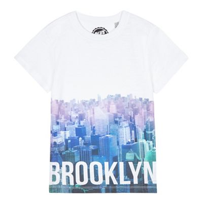 Boys' white 'Brooklyn' print t-shirt